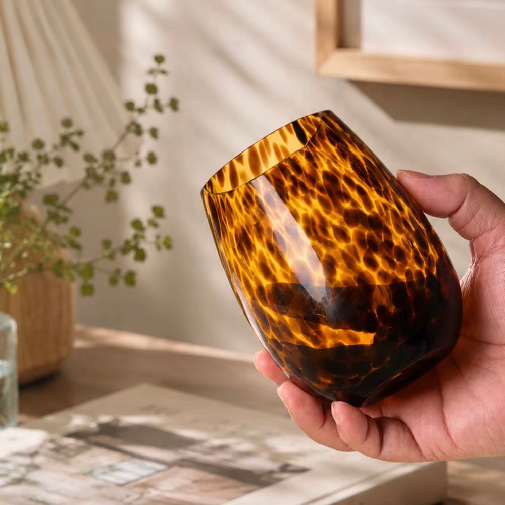 Tortoiseshell Stemless Wine Glass