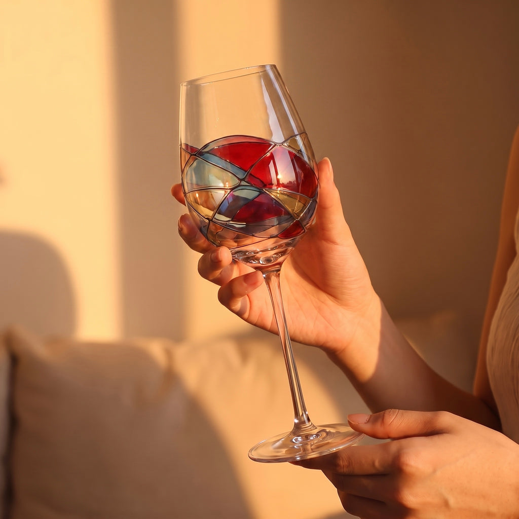 Stained Glass-Inspired Classic Wine Glass