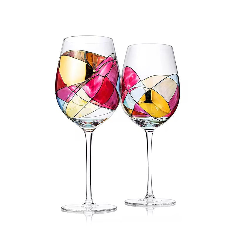 Stained Glass-Inspired Classic Wine Glass