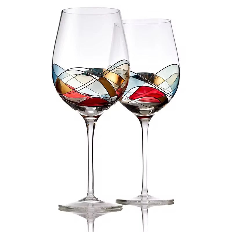 Stained Glass-Inspired Classic Wine Glass