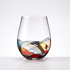 Stained Glass-Inspired Stemless Wine Glass