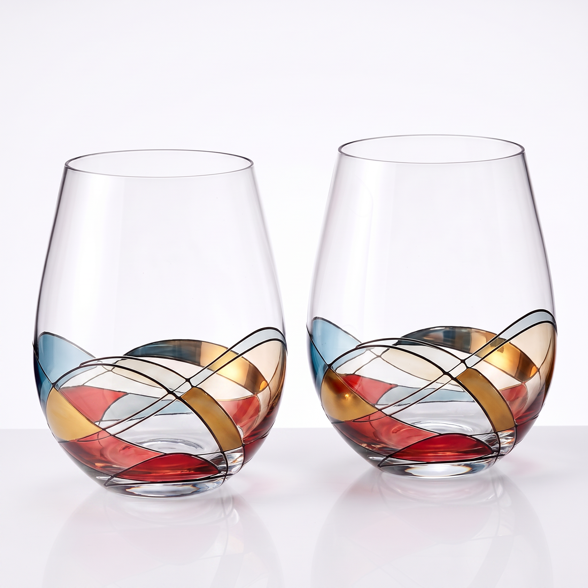 Stained Glass-Inspired Stemless Wine Glass