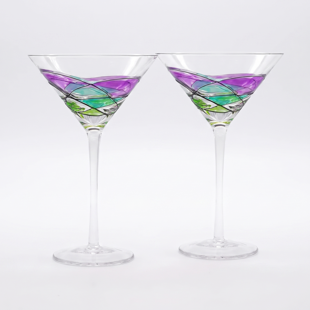 Stained Glass-Inspired Martini Glass