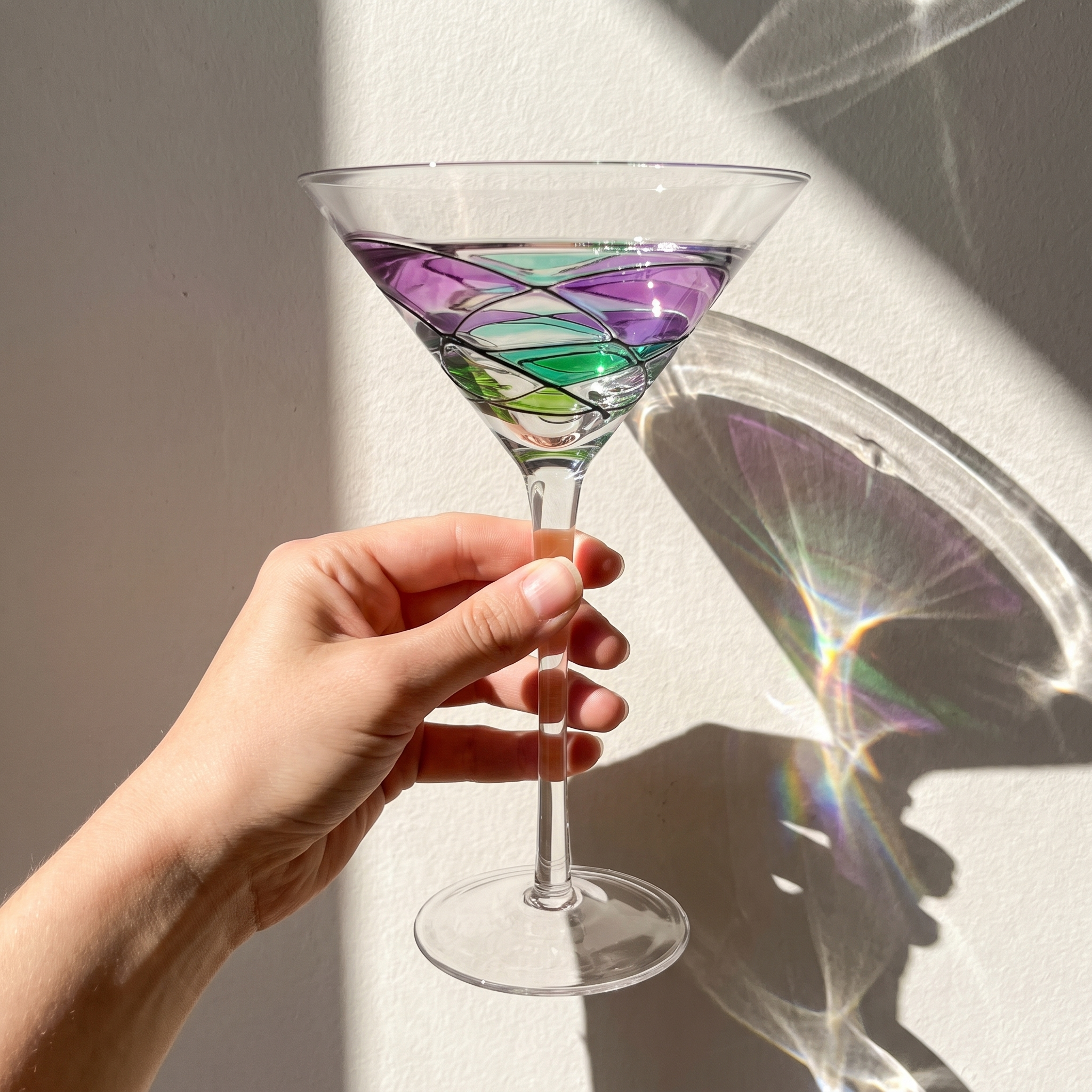 Stained Glass-Inspired Martini Glass