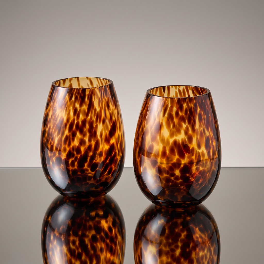 Tortoiseshell Stemless Wine Glass
